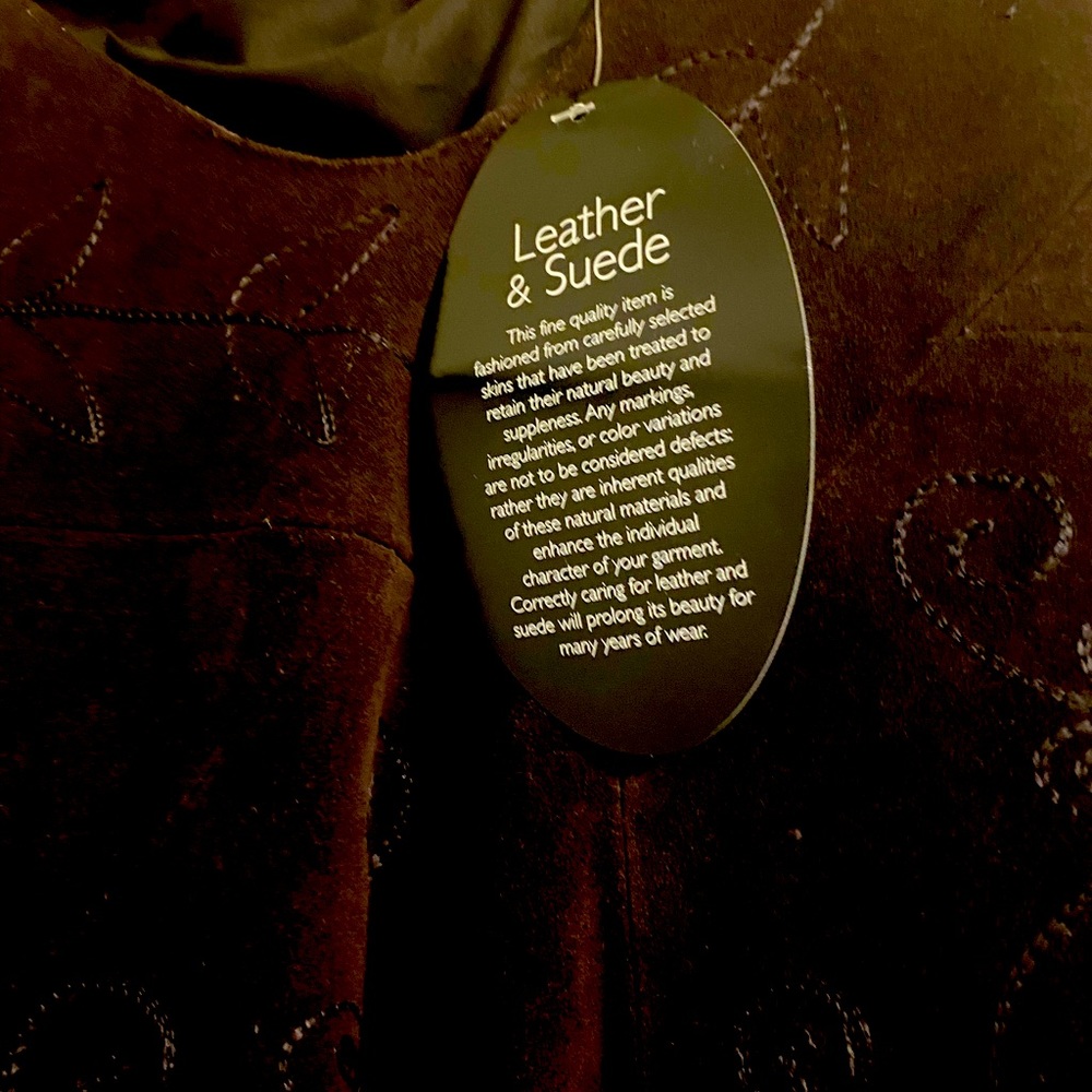 Chocolate 100% Suede Shawl with tag size L